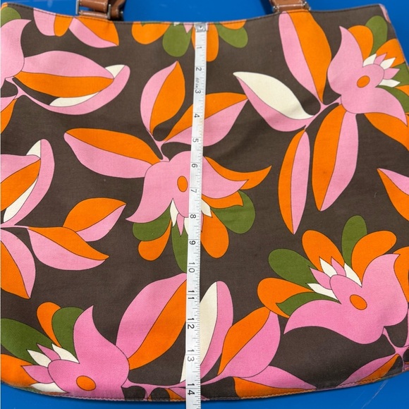 Kate Spade Floral Canvas Tote - Pink, Orange, Green. Very Good Condition - Picture 2 of 8